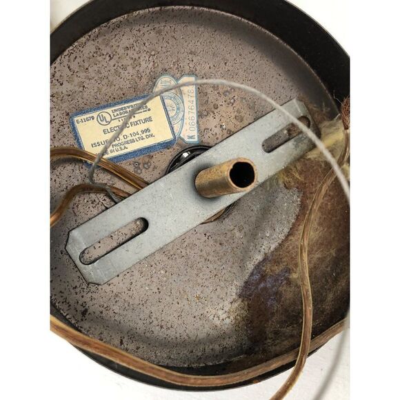 Vintage Mid Century Brass Octagon Diamond Hanging Glass Light Fixture Pendant - Picture 11 of 15